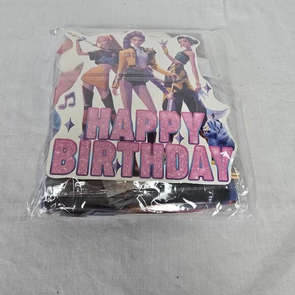 K Pop Demon Hunters Happy Birthday Party Supplies New Sealed - Picture 3 of 7